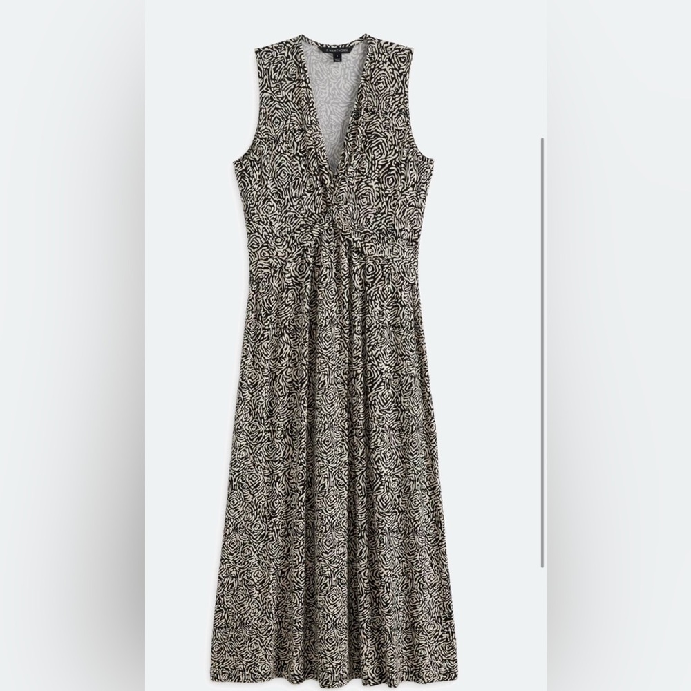 Market & Spruce Black and White Sleeveless Midi Sundress